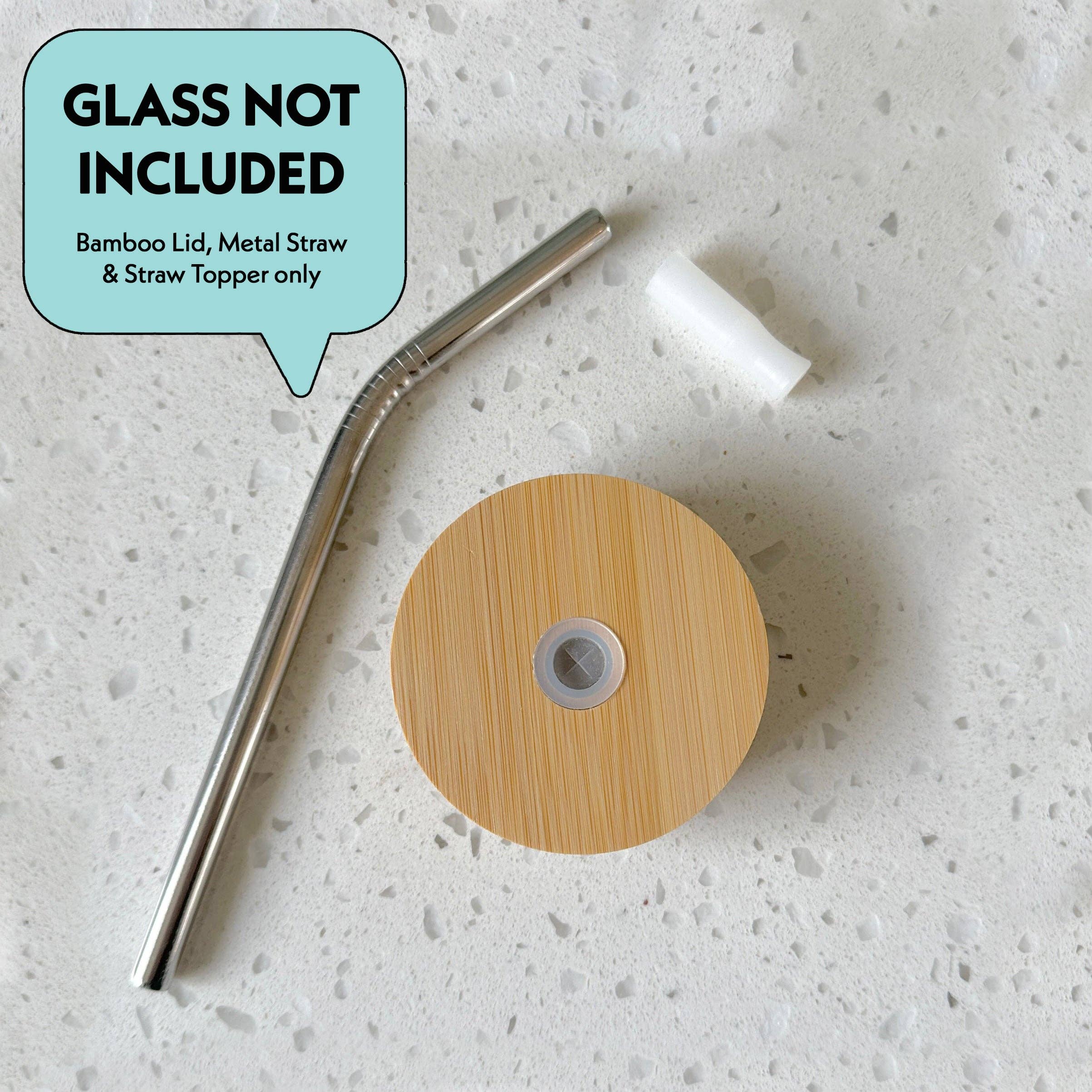 Bamboo Lid & Straw for Beer Can Glass