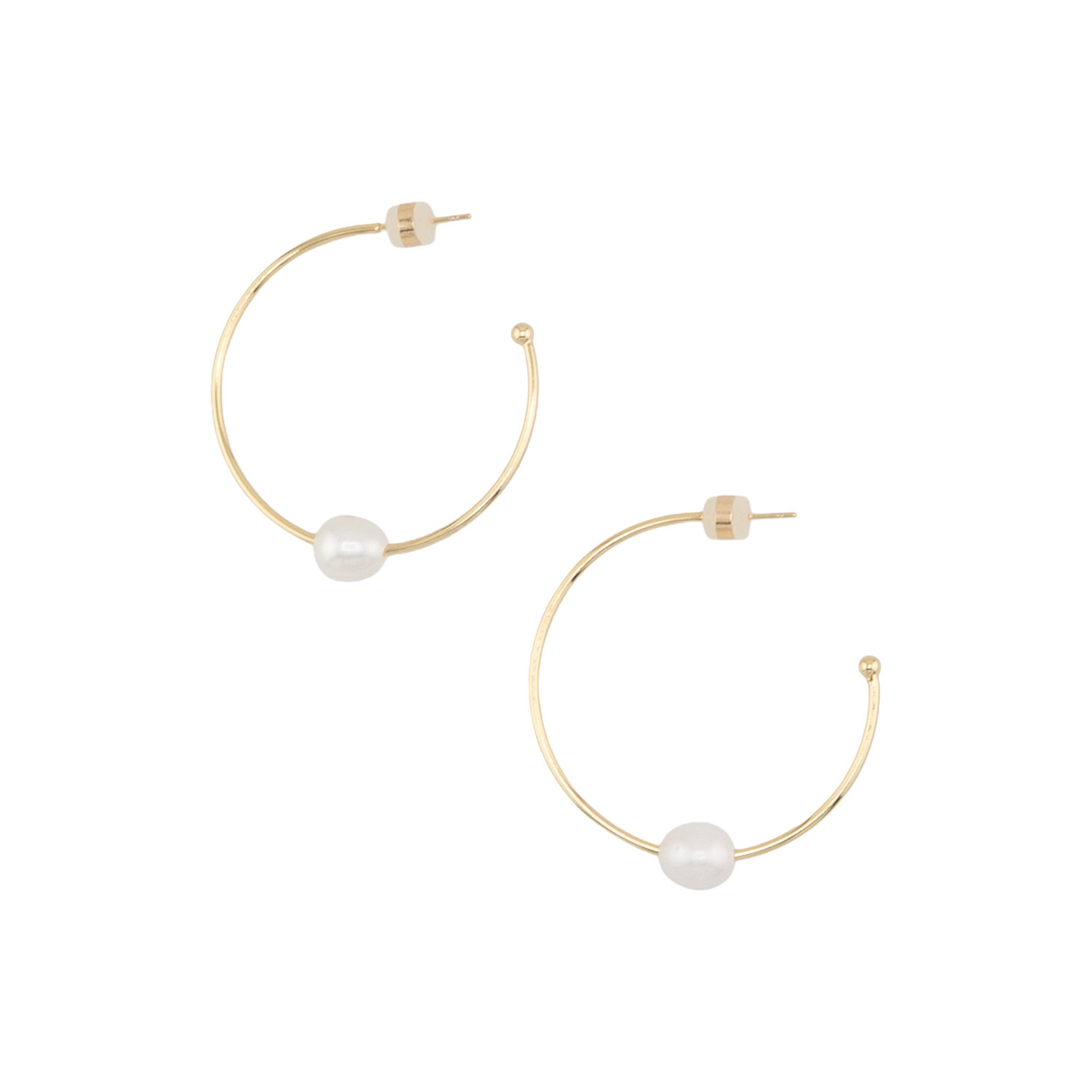 Brisa Pearl Hoop Earrings