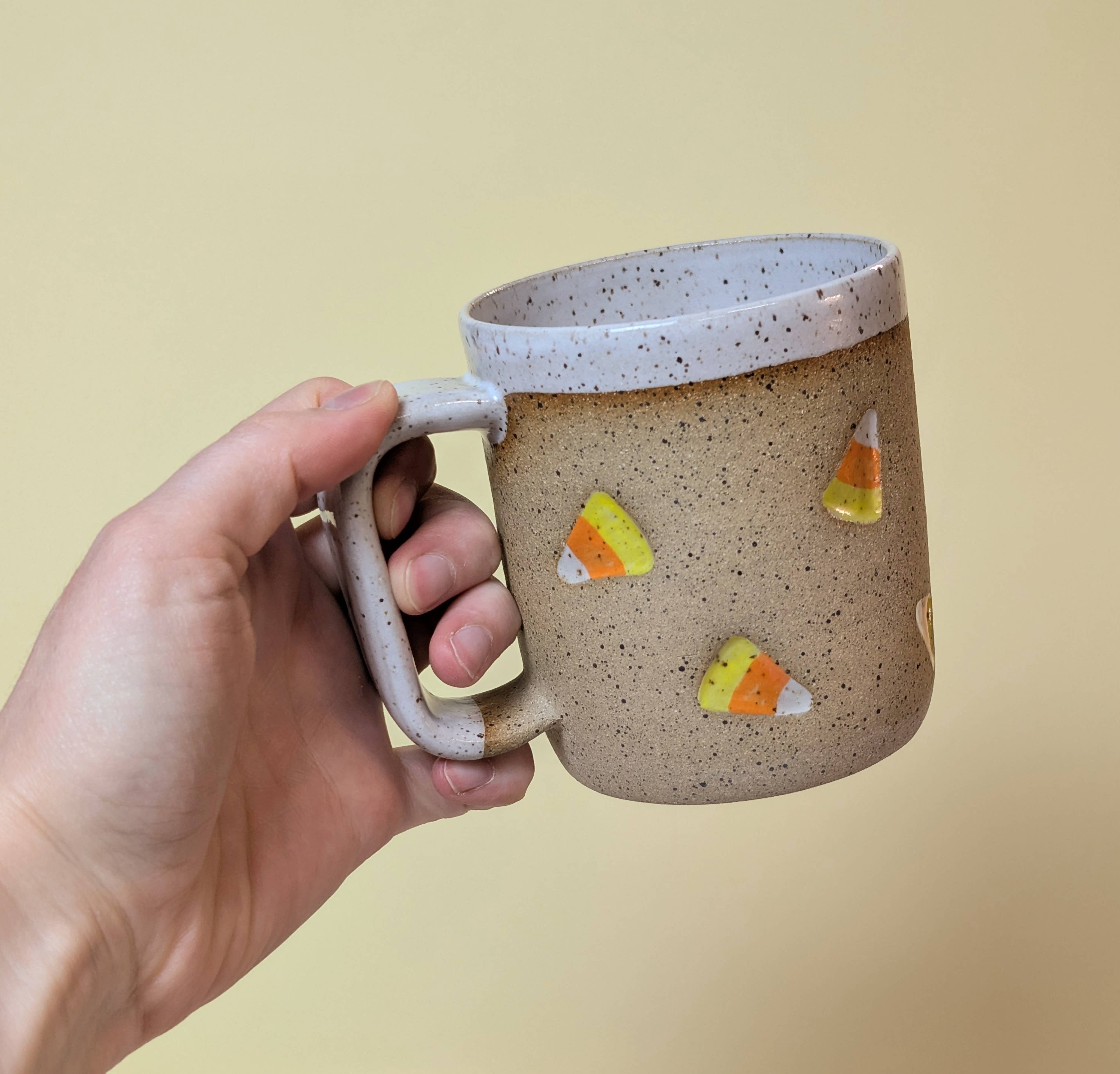 Ceramic Mug in Candy Corn Stamp