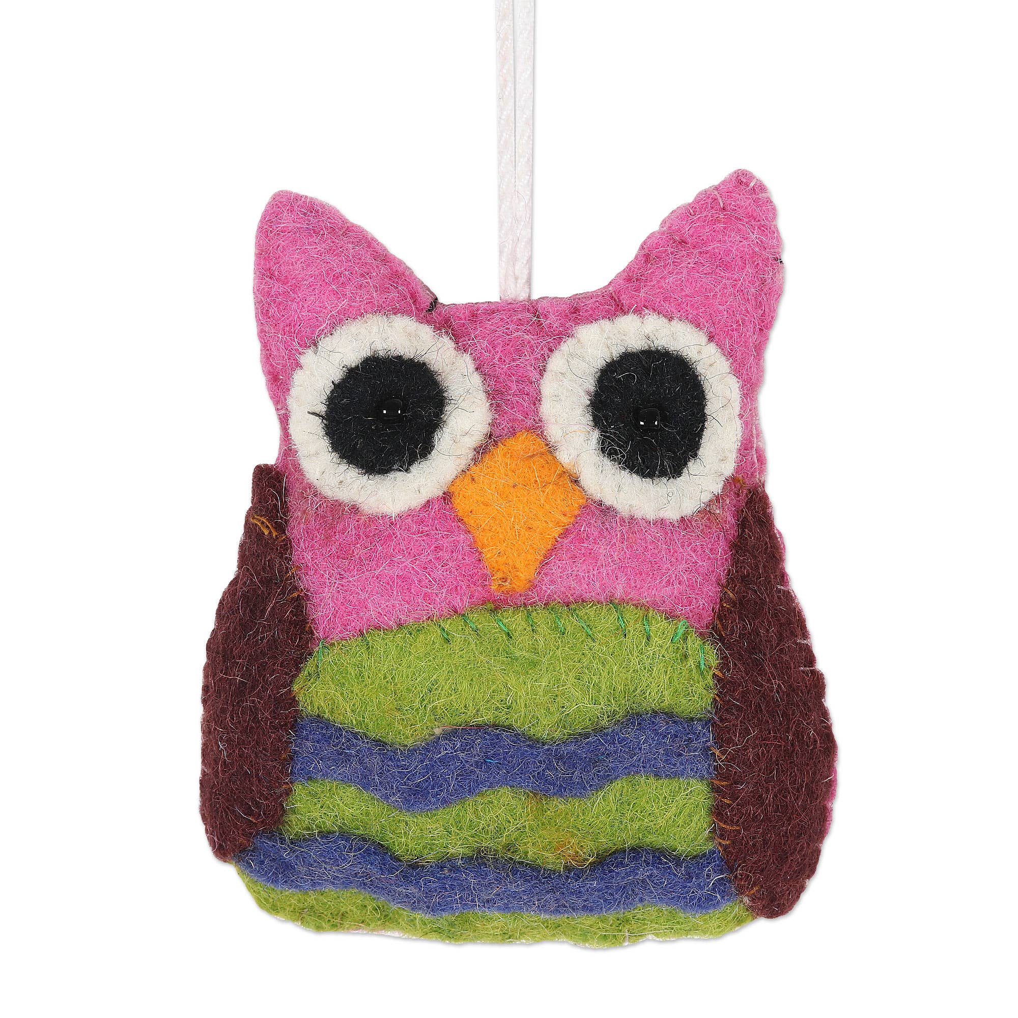 Novica Handmade Magical Owls Wool Felt Ornaments