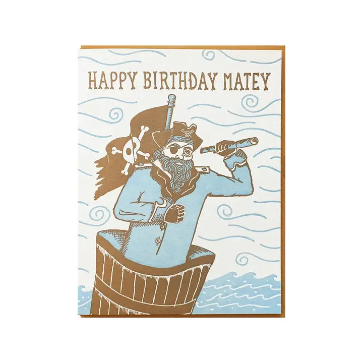 Happy Birthday Matey pirate Greeting Card