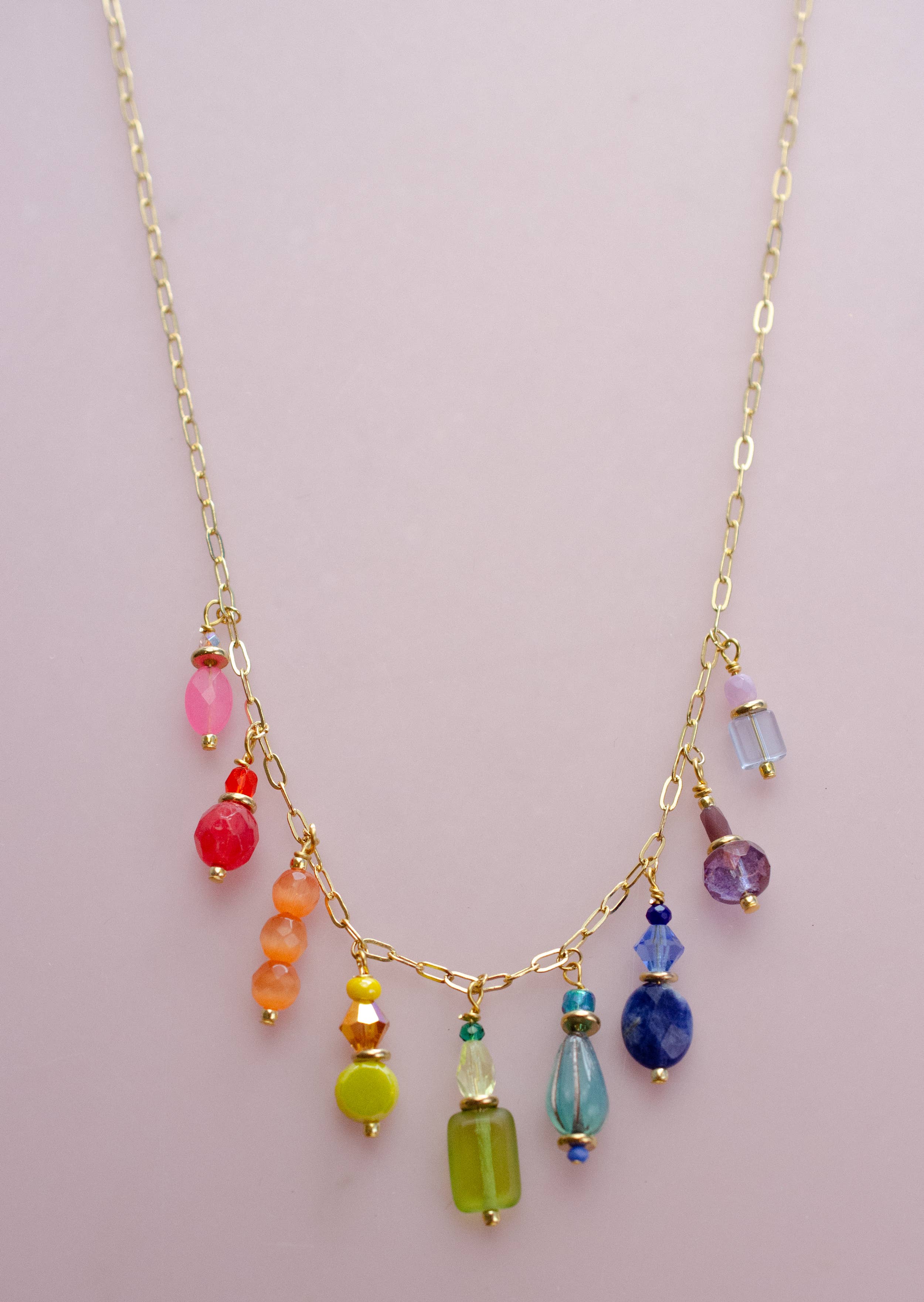 Rainbow Charm Necklace - Mosaic