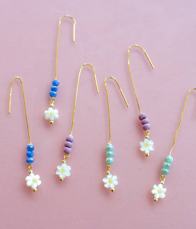 acrylic flower drop earrings