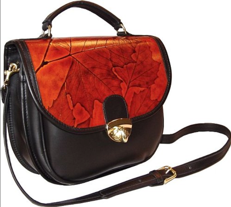 Leaf Leather Edge Flap Bags