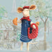 Little Mouse in Paris Felt Craft Mini Kit showing a charming felt mouse enjoying a fresh croissant and baguette, perfect for vintage-style decor and imaginative storytelling.