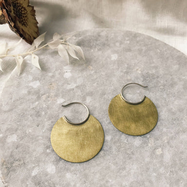 brass disc earrings 