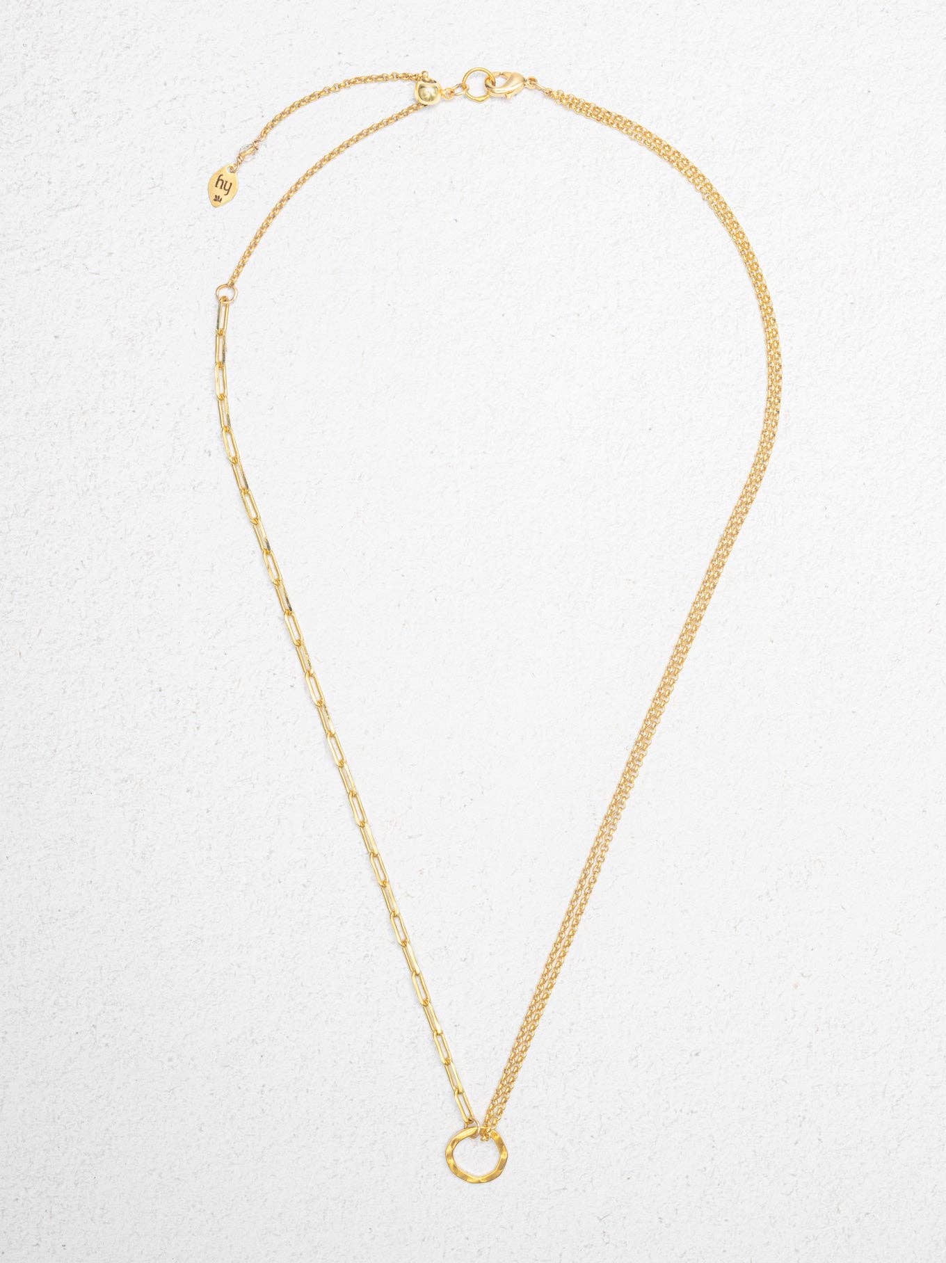 Unleash your inner fashionista with the Concord Eternity Necklace - because who needs a crown when you have this elegant golden beauty around your neck?