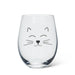 Stemless wine glass featuring a cheerful cat face design by Abbott, ideal for wine and cocktails.