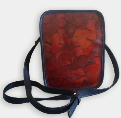 Leaf leather cross body bag