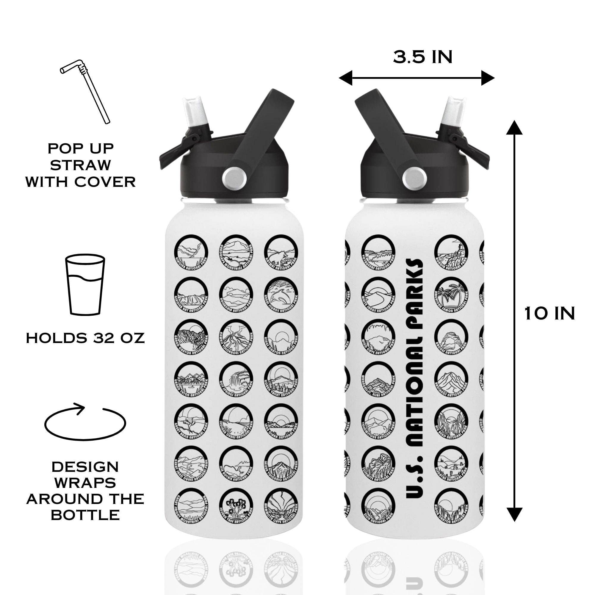 National Park Water Bottle Tracker with Stickers