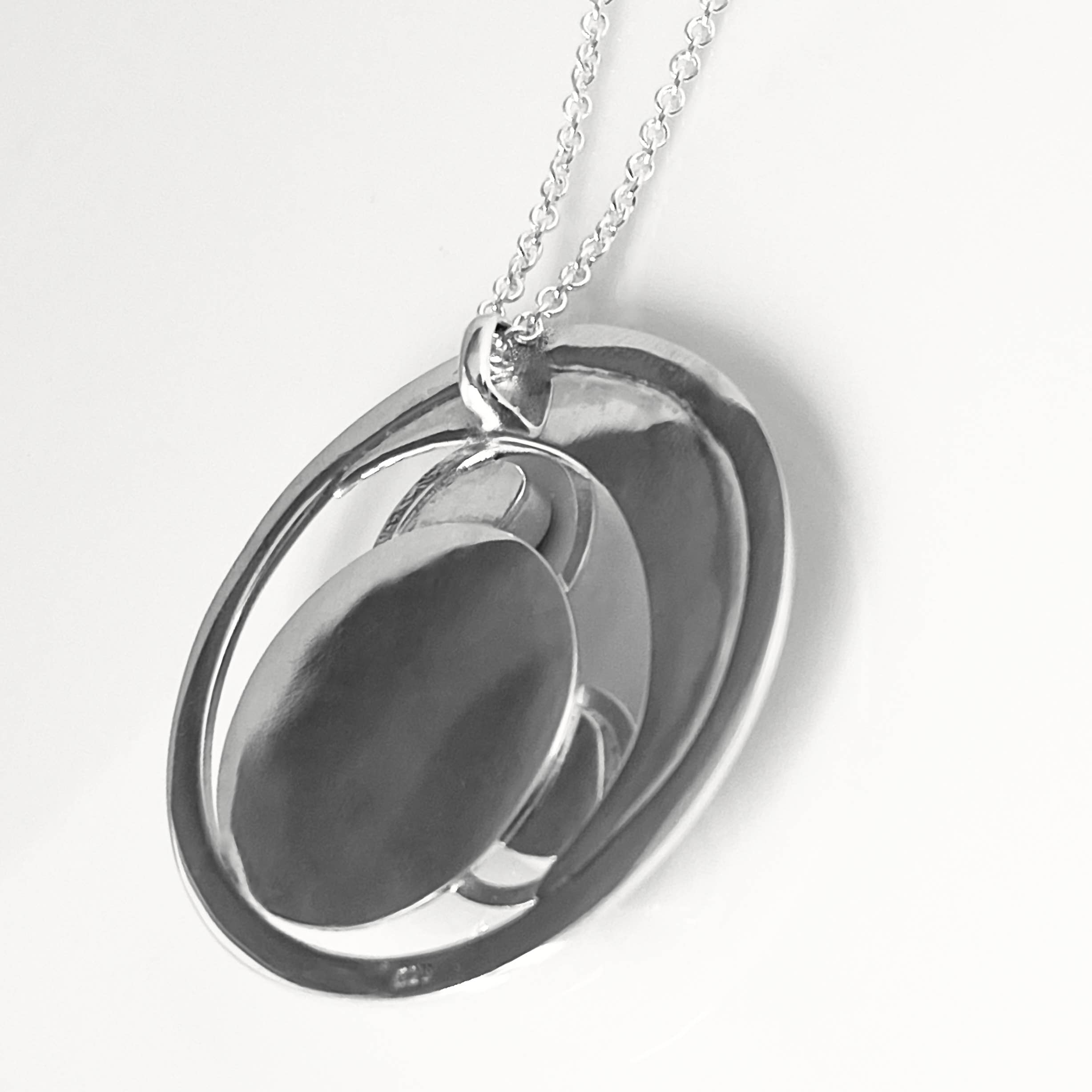 silver seaglass pendant