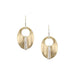 Small Wrapped Brass Oval Wire Earrings featuring a sculptural design with silver wire wrap and unique details.