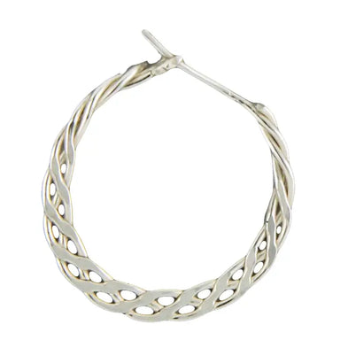 Silver Braided Hoop Earrings