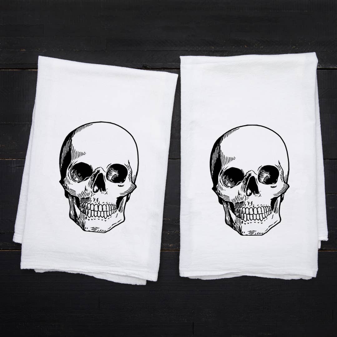 Skull tea towel 