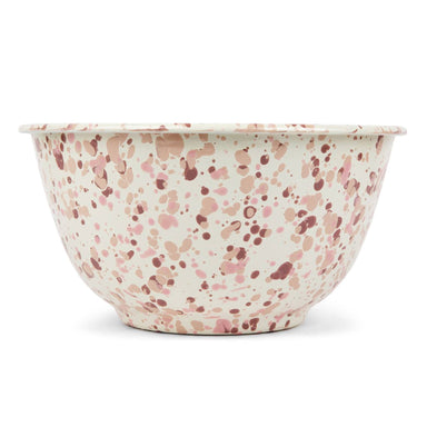 Catalina Enamelware Large Salad Bowl by Crow Canyon Home featuring a stunning Desert Rose pattern with a speckled design, perfect for serving salads and side dishes.