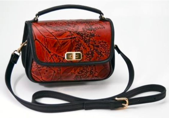 Leaf Leather Edge Flap Bags