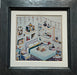 Framed artwork titled 'Corner Room 2' by Mari Minjoe, showcasing whimsical pen, ink, and watercolor illustrations inspired by her inner child.