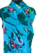 Columbine Chickadees silk scarf by Nina J, limited-edition wearable art inspired by nature