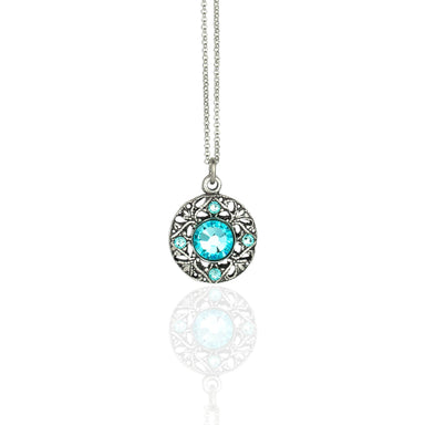 Silver Necklace with a turquoise gemstone pendant 