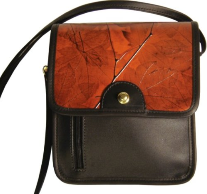 Leaf Leather Edge Flap Bags