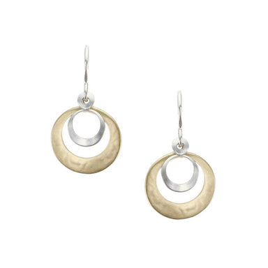 Layered Cutout Discs Wire Earrings by Marjorie Baer, handcrafted jewelry made in California