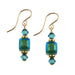 blue crystal box drop earrings