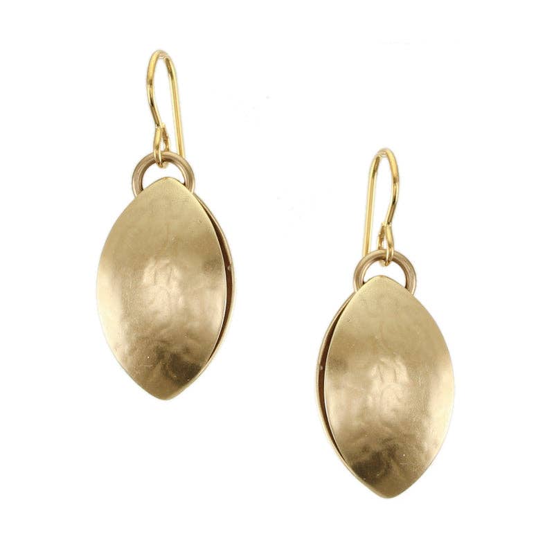Leaf Pod Wire Earrings by Marjorie Baer, handcrafted jewelry made in California