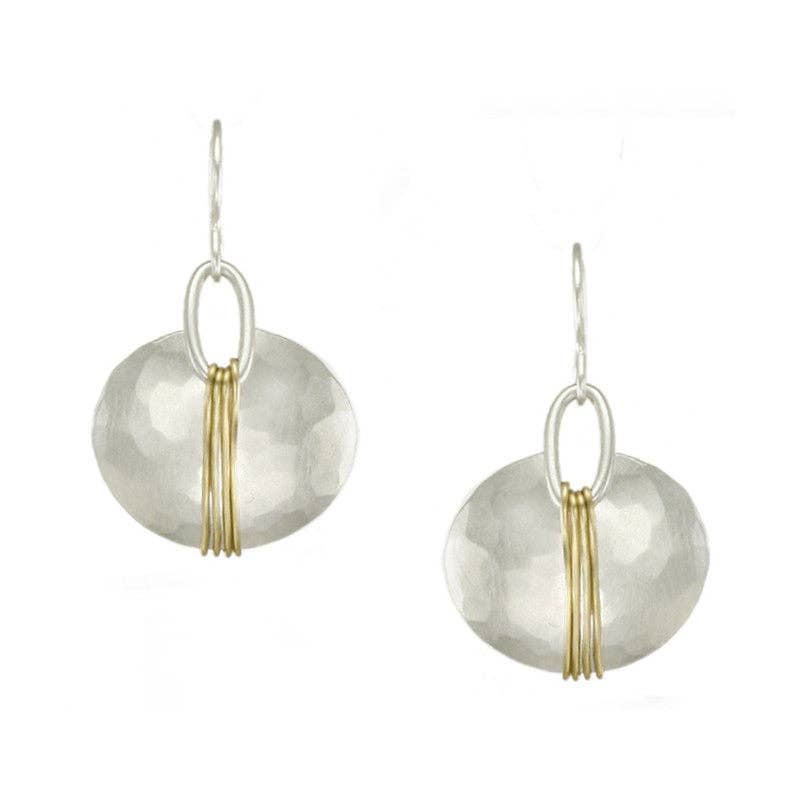 Wire-Wrapped Oval Earrings by Marjorie Baer, handcrafted jewelry made in California