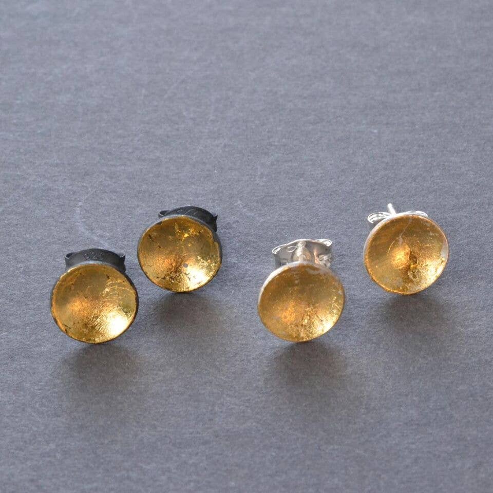 Sparkle and shine with Silver & Gold Pool Studs - modern earrings that make your lobes look like they just dipped in luxury! Who needs a pool when you can wear these fancy studs?