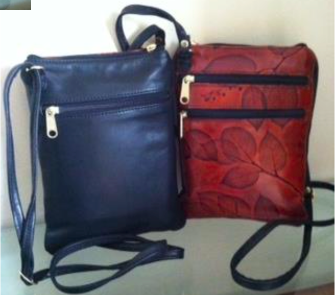 Leaf leather cross body bag