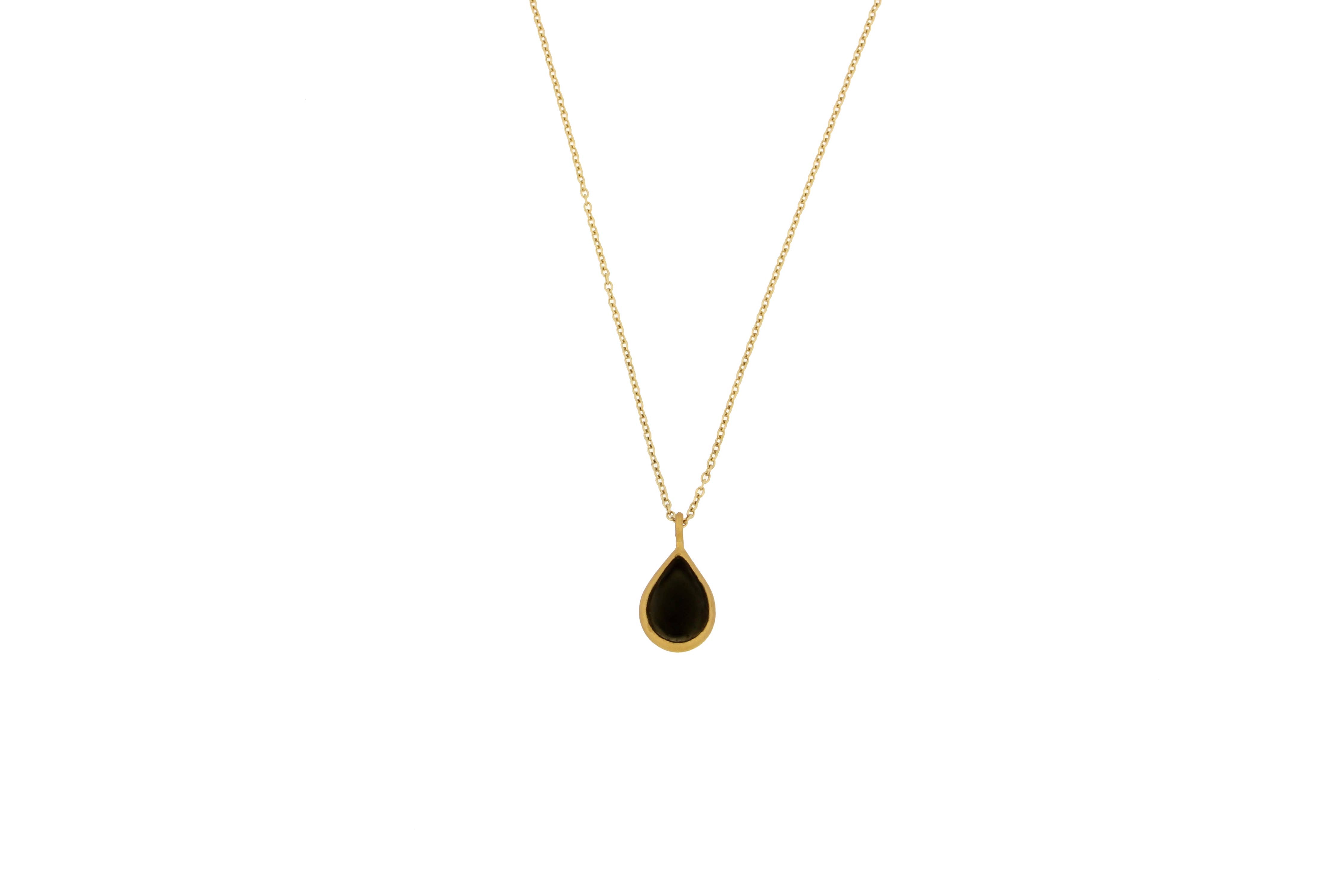 black colored glass pendant necklace