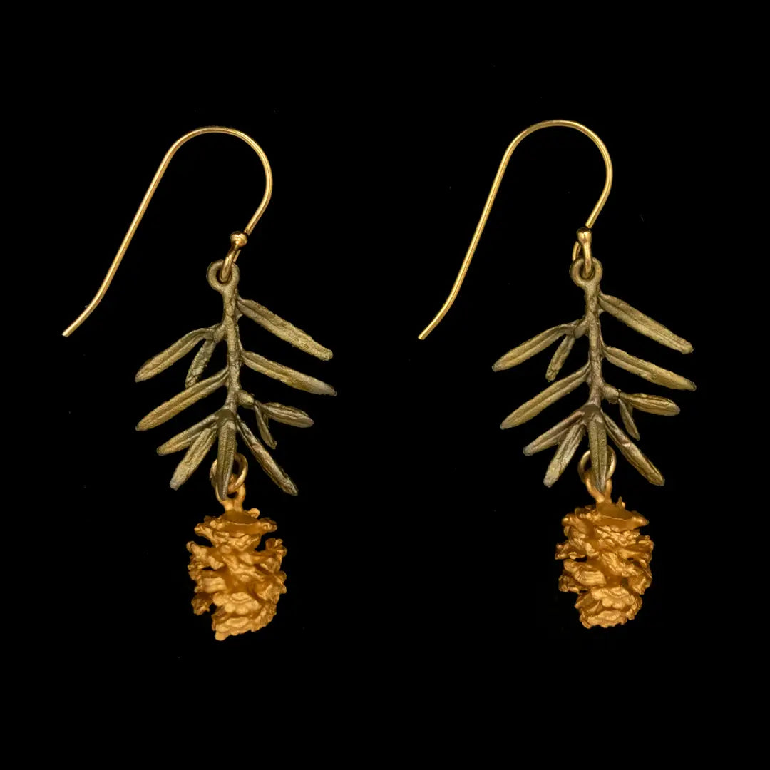 Pine Needle Statement Wire Earrings