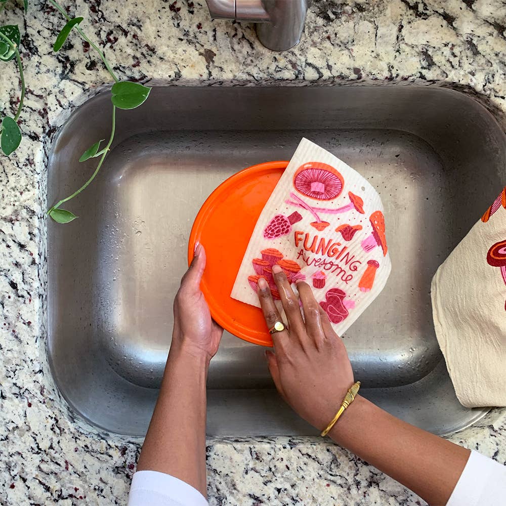 Mushroom - Tea Towel + Sponge Cloth Set