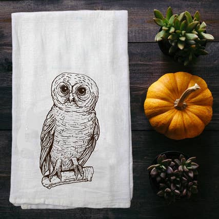 Customizable Tea Towel | Owl | Name Drop | Souvenir