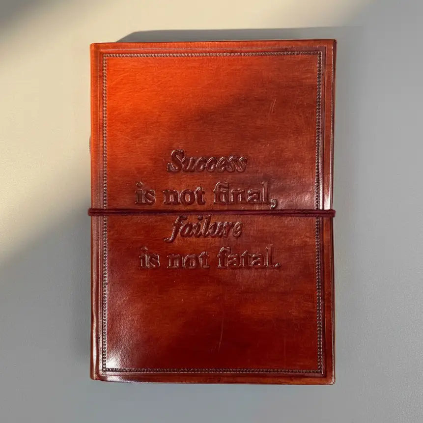 Handmade Leather Quote Journals | 5" x 7" - Natural vegetable-dyed leather that ages like fine wine, just without the hangover!