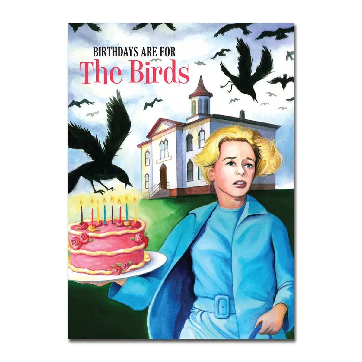 Birthdays are for the birds blank greeting card
