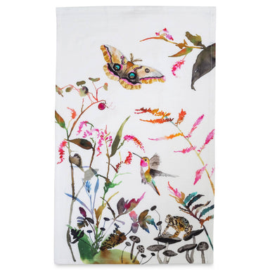 butterfly and birds  tea towel