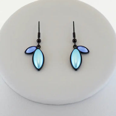 wire leaf drop earrings