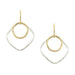 Medium Square and Round Rings Wire Earrings by Marjorie Baer, handcrafted jewelry made in California
