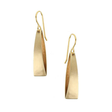 Small Back to Back Long Triangles Wire Earrings by Marjorie Baer, handcrafted jewelry made in California