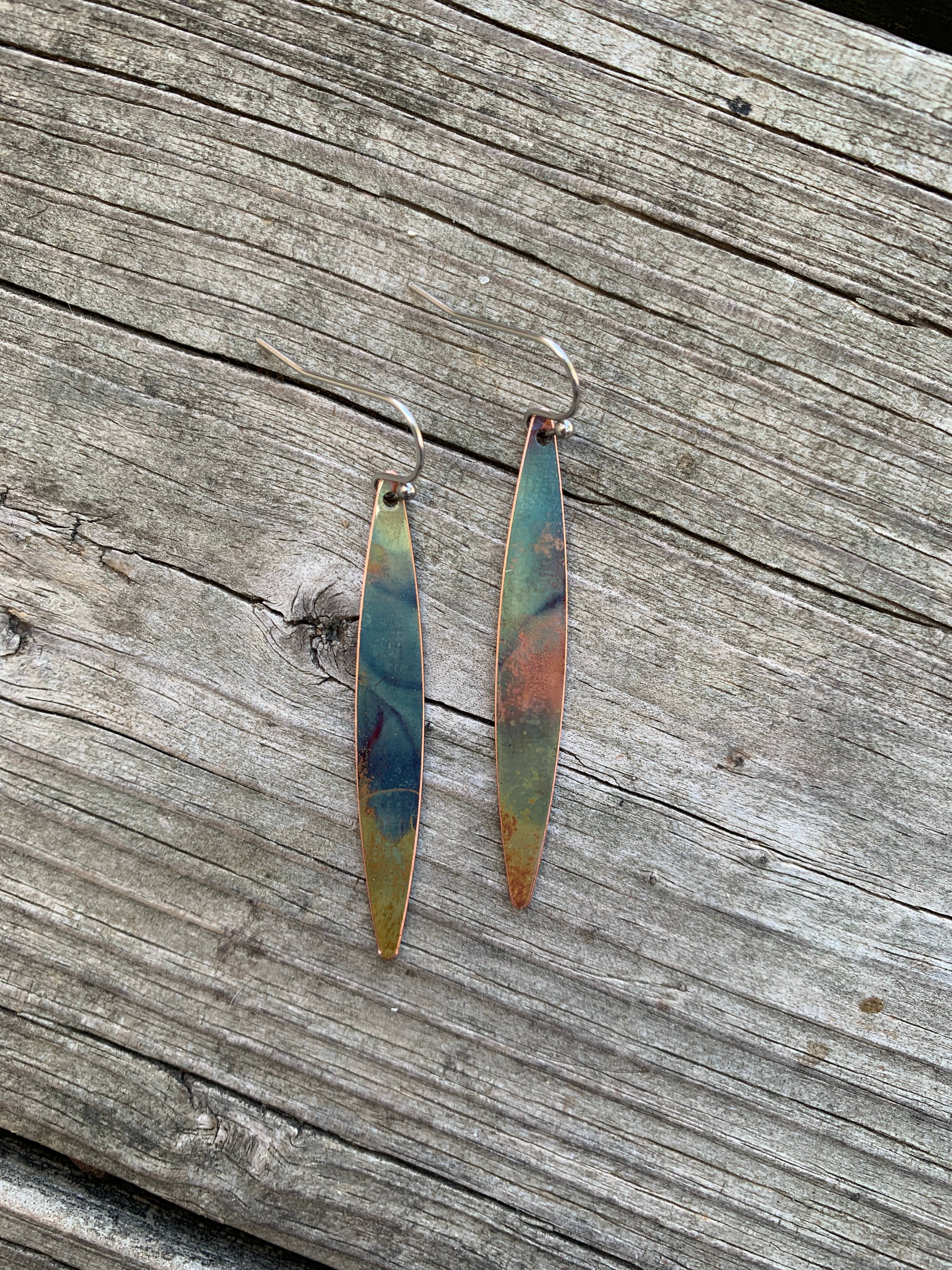 Long Oval dangle earrings