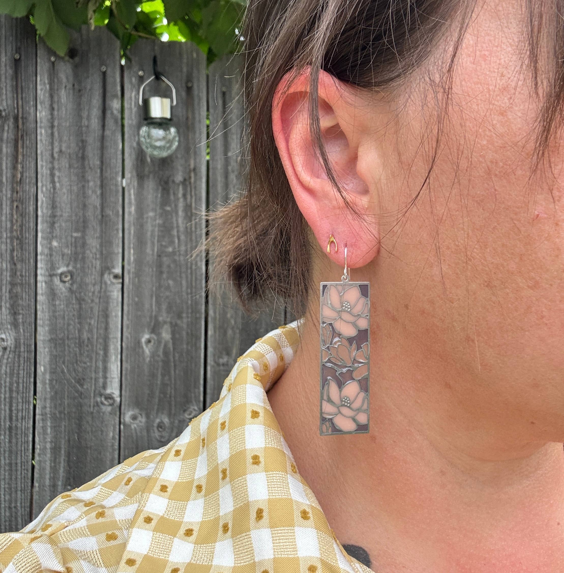 Lisianthus // Stained Glass Resin Earrings