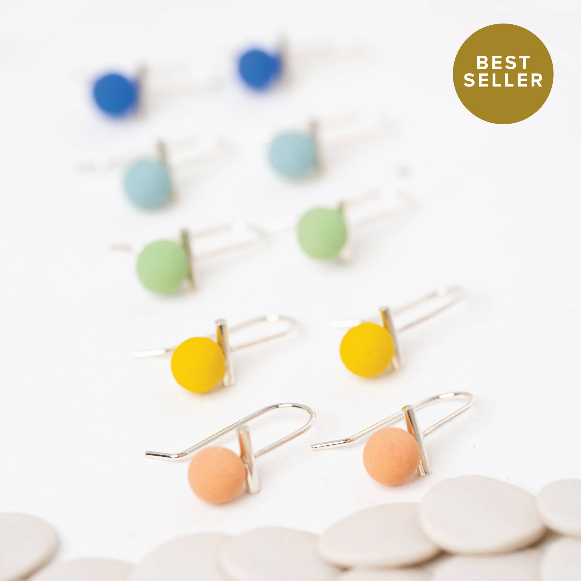 porcelain Dainty Dot Earrings