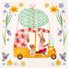 Charming Tuk Tuk Bunnies Paper Cocktail Napkins featuring playful bunnies in a colorful tuk-tuk surrounded by flowers, ideal for spring gatherings and celebrations.