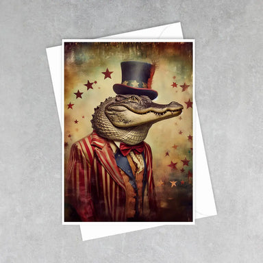 alligator for president greeting card