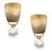 Large Tapered Rectangle with Hanging Disc Clip or Post Earrings by Marjorie Baer, handcrafted jewelry made in California