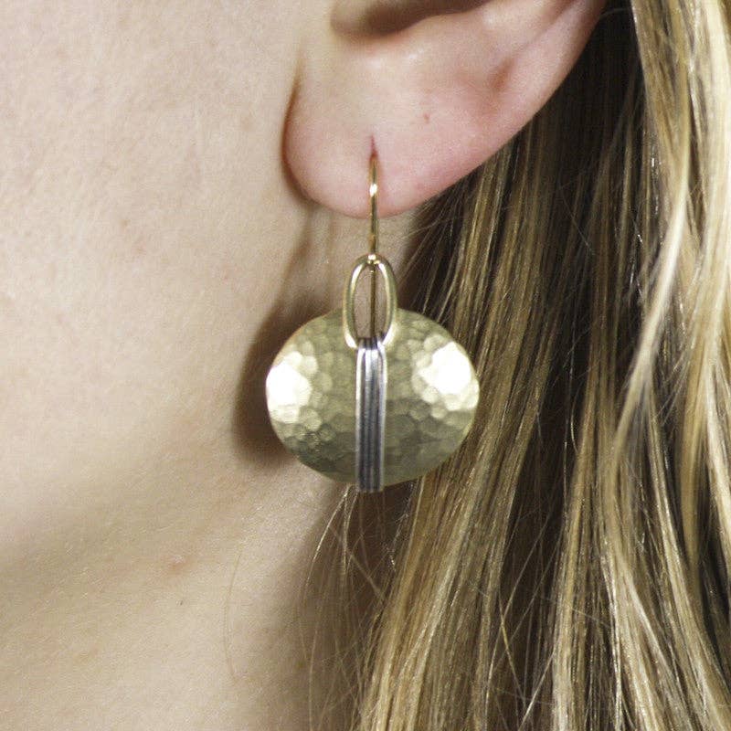 Wire-Wrapped Oval Earrings by Marjorie Baer, handcrafted jewelry made in California