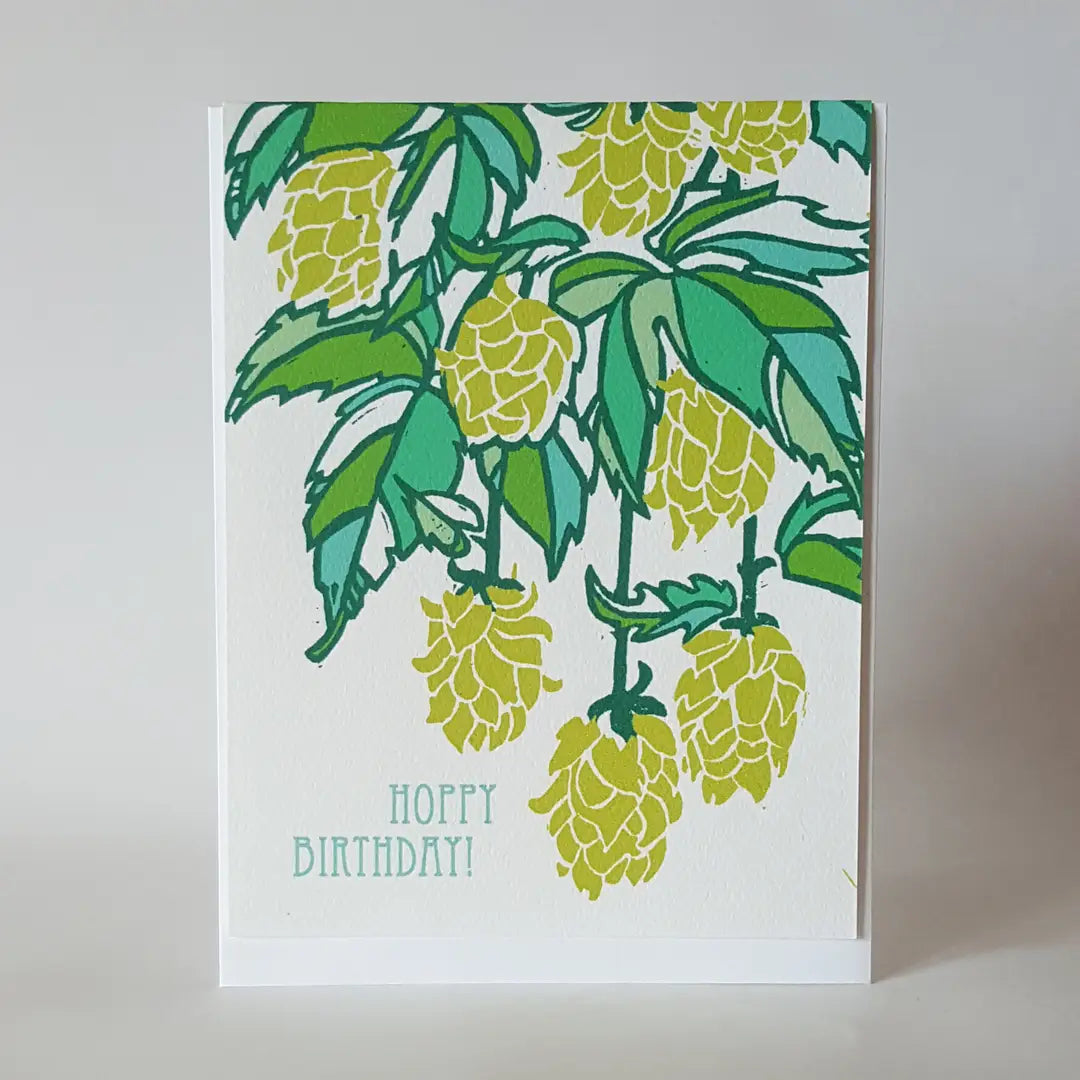 Little Green Card Collection - Eco-friendly greeting card in protective plant-based plastic sleeve, showcasing exquisite block art design.