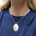 Half and Half Oval Necklace by Marjorie Baer, handcrafted jewelry made in California