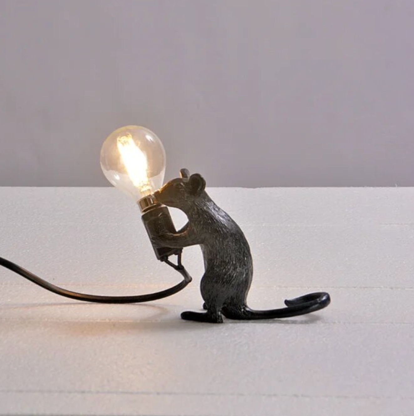 Black Mouse Resin Night Light | Creative Lamp